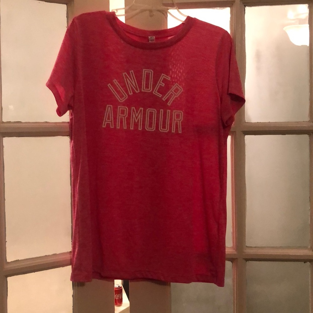 Pink Under Armour Heatgear Workout Shirt